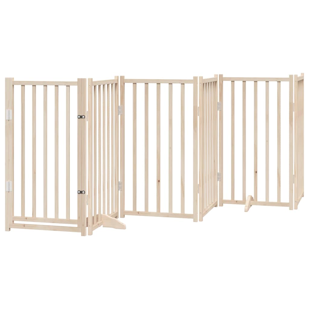 3-tlg. Hundetor Faltbar 150 cm Massivholz Tanne