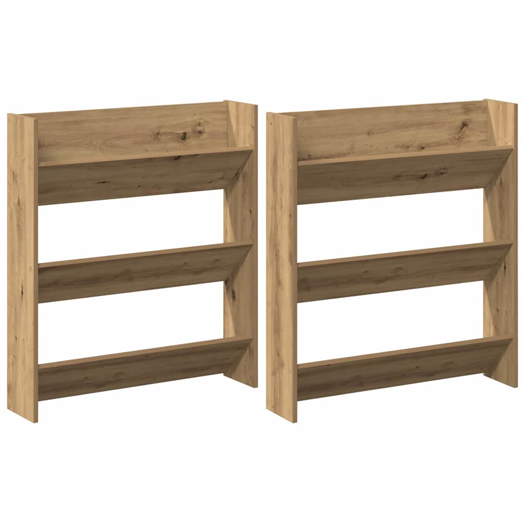Wand-Schuhschränke 4 Stk. Weiß 60x18x60 cm Holzwerkstoff