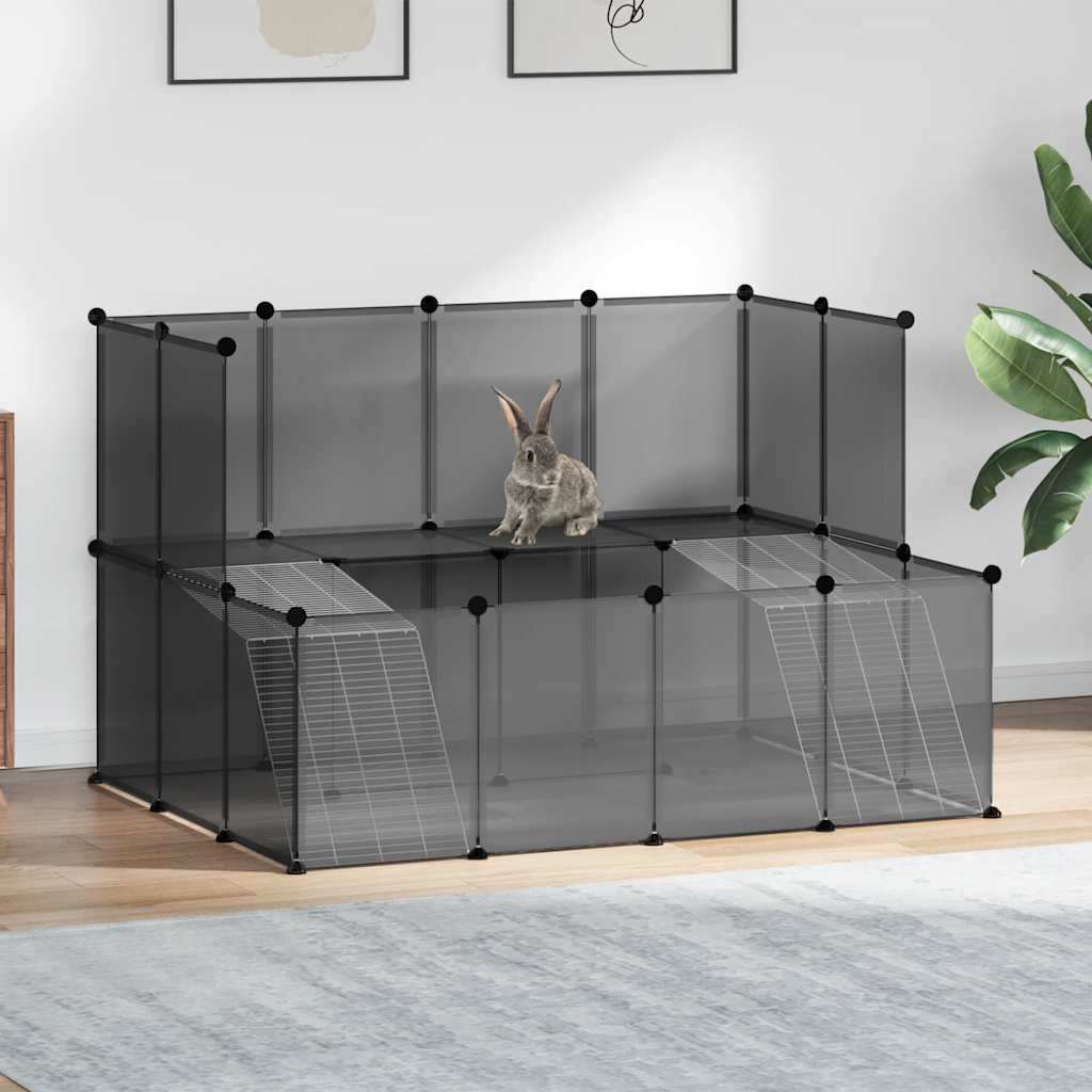 Kleintierkäfig Schwarz 143x107x93 cm PP und Stahl