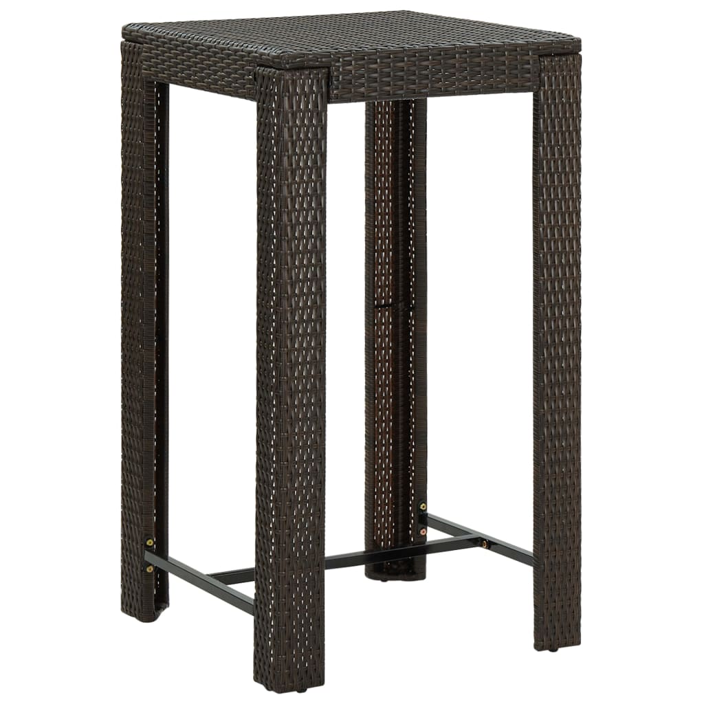 Garten-Bartisch Grau 60,5x60,5x110,5 cm Poly Rattan
