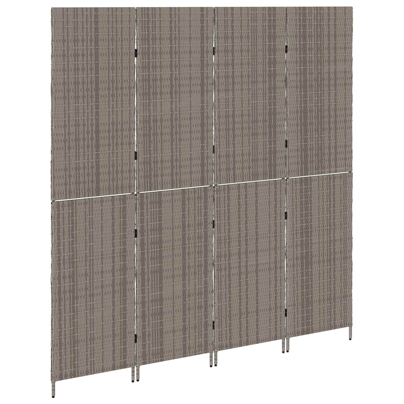 Raumteiler Schwarz 146 x 180 cm Poly-Rattan