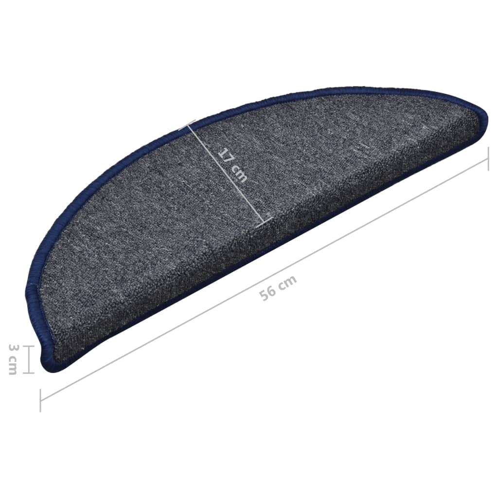 Stufenmatten 15 Stk. 56x17x3 cm Anthrazit Halbrund