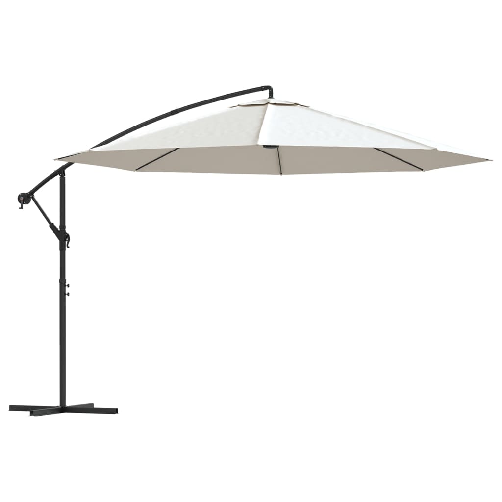 Ampelschirm mit Aluminium-Mast 350 cm Taupe
