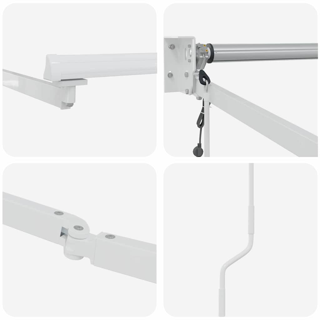 Markise Manuell Einziehbar mit LED 300x250 cm Blau und Weiß
