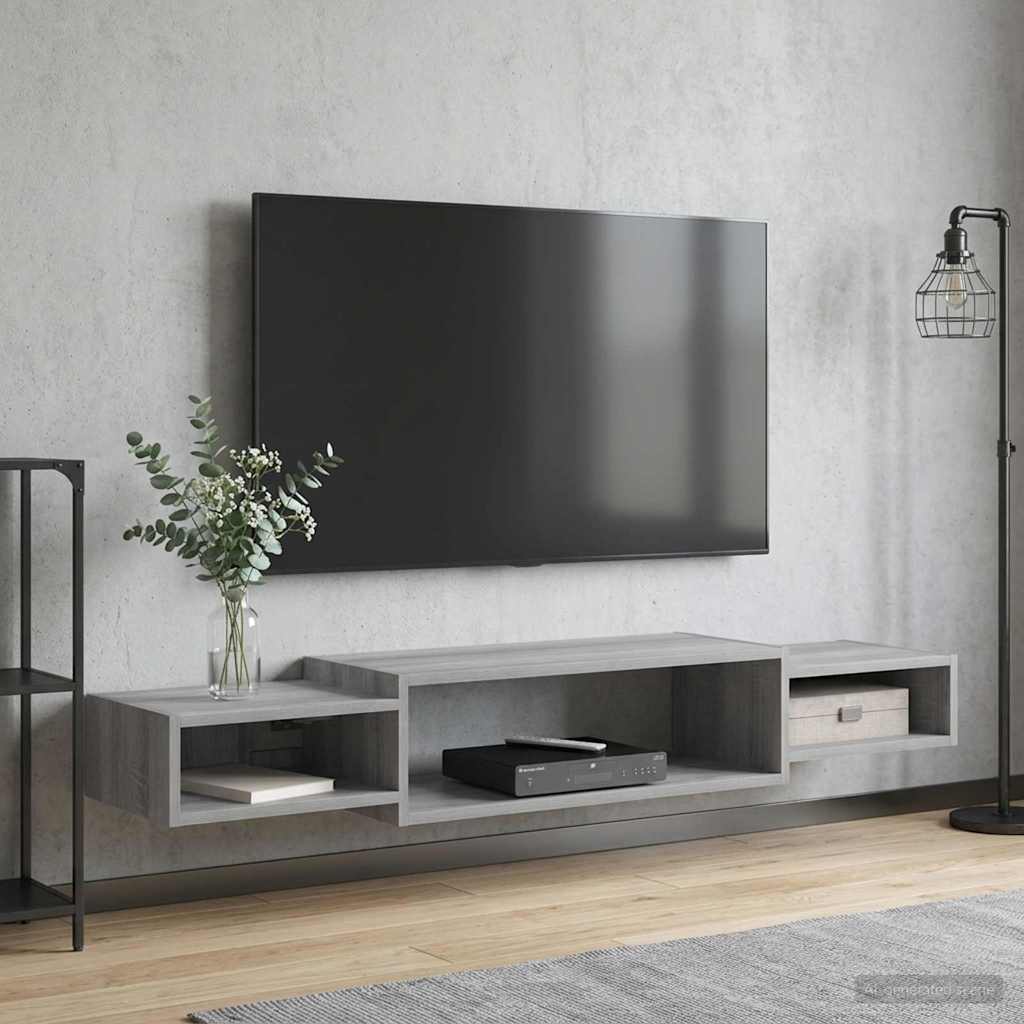 Wandmontierter TV-Schrank Wandhalterung Weiß 140 x 28 x 21 cm