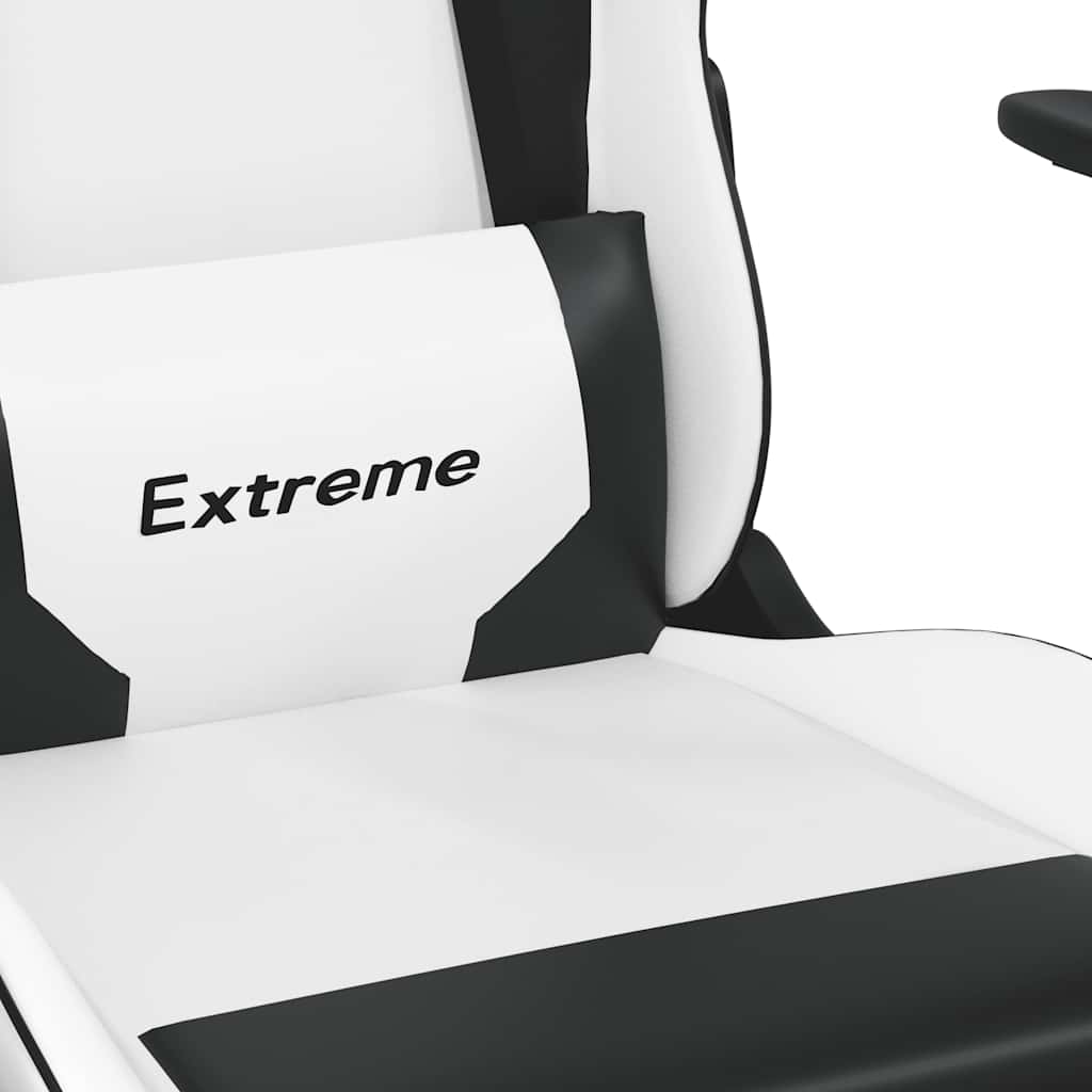 Gaming-Stuhl mit Massagefunktion Schwarz und Blau Kunstleder