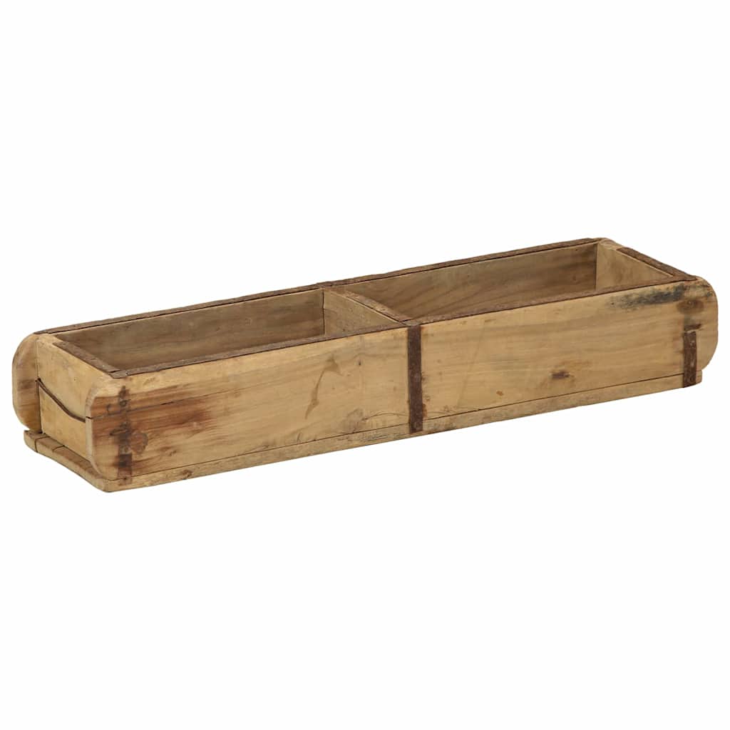 Tablett Braun 30 x 15 x 9 cm Massives upgecyceltes Holz