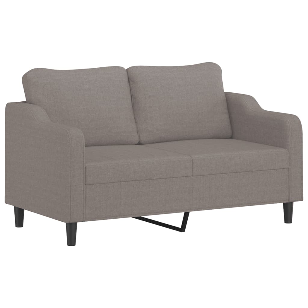 2-Sitzer-Sofa mit Zierkissen Braun 120 cm Stoff