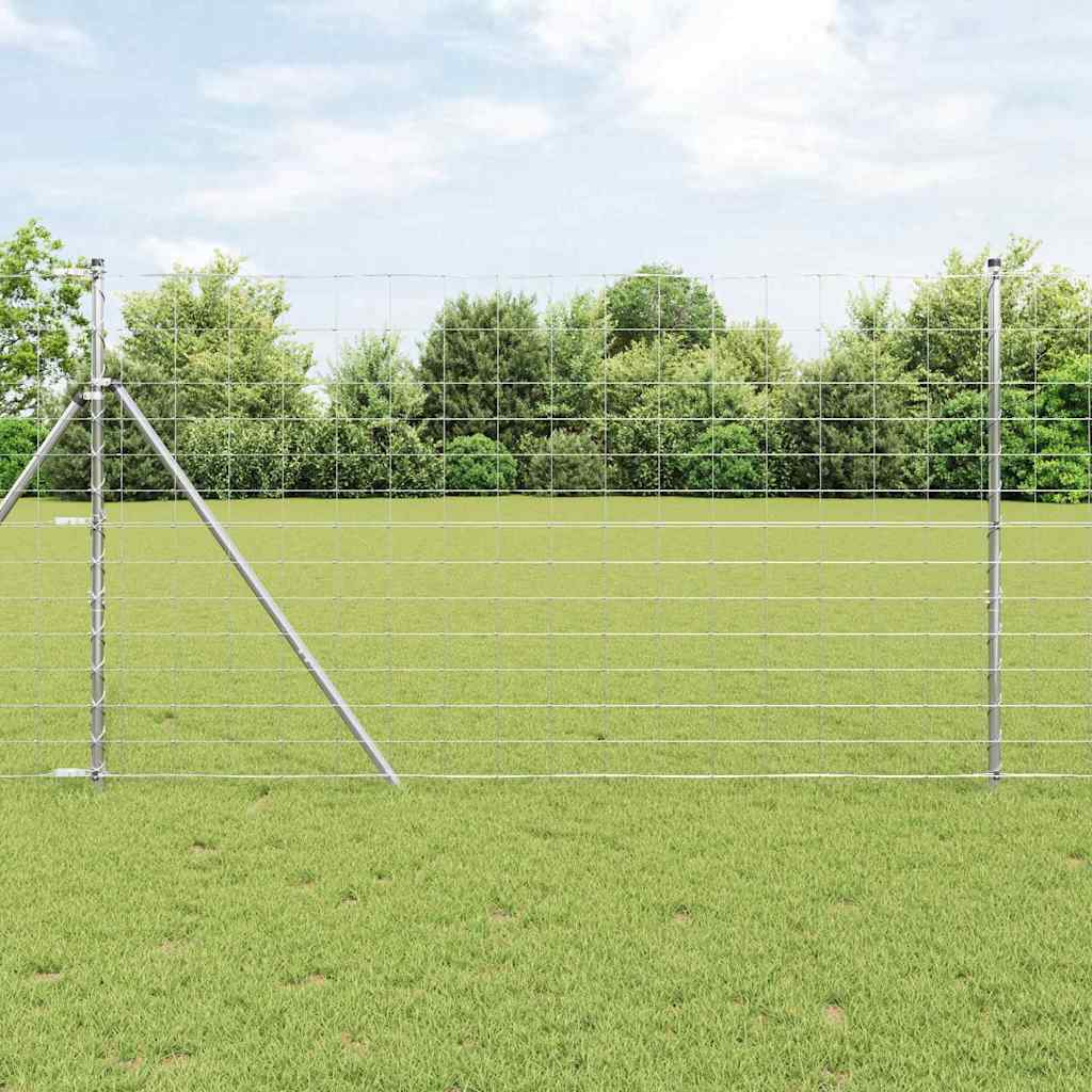 Ground Fix Geschweißter Drahtzaun 25 x 0,8 m Silber Netz