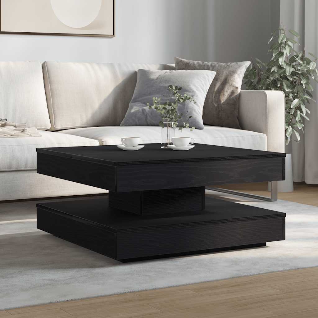 Couchtisch 360-Grad Drehbar Weiß 90x90x34,5 cm