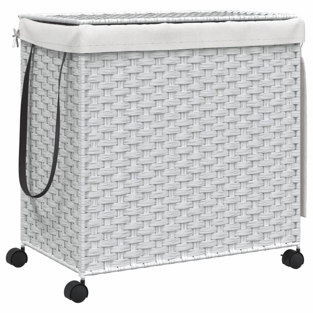 Wäschekorb mit Rollen 60x35x60,5 cm Rattan