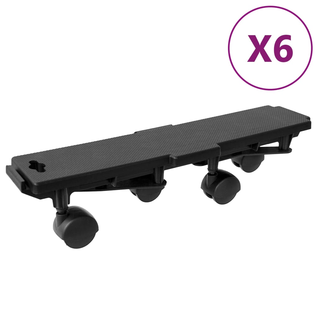 Transportroller mit 4 Rollen 2 Stk. Schwarz Polypropylen 170 kg
