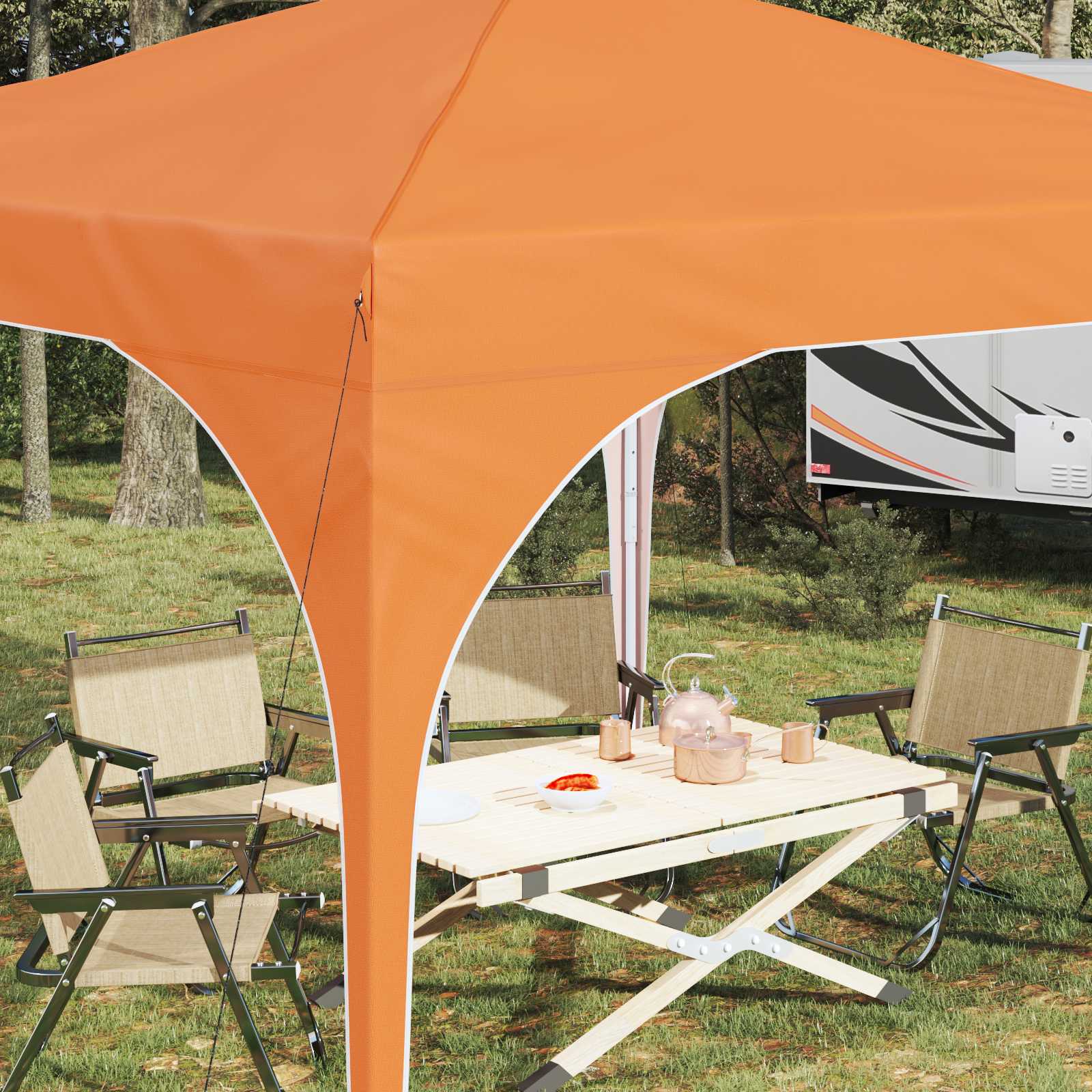 Pop-up Partyzelt 290 x 290 x 245 cm Creme