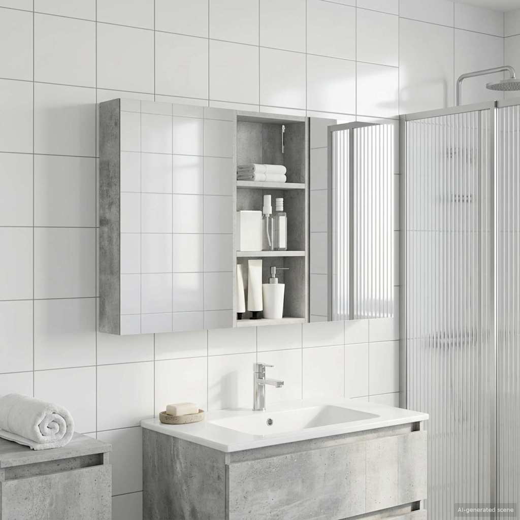 Badezimmerschrank-Set 3 pcs 80 x 10,5 x 50 cm Holzwerkstoff