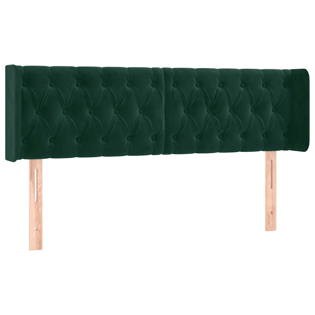 Kopfteil mit Ohren Dunkelblau 93x16x78/88 cm Samt