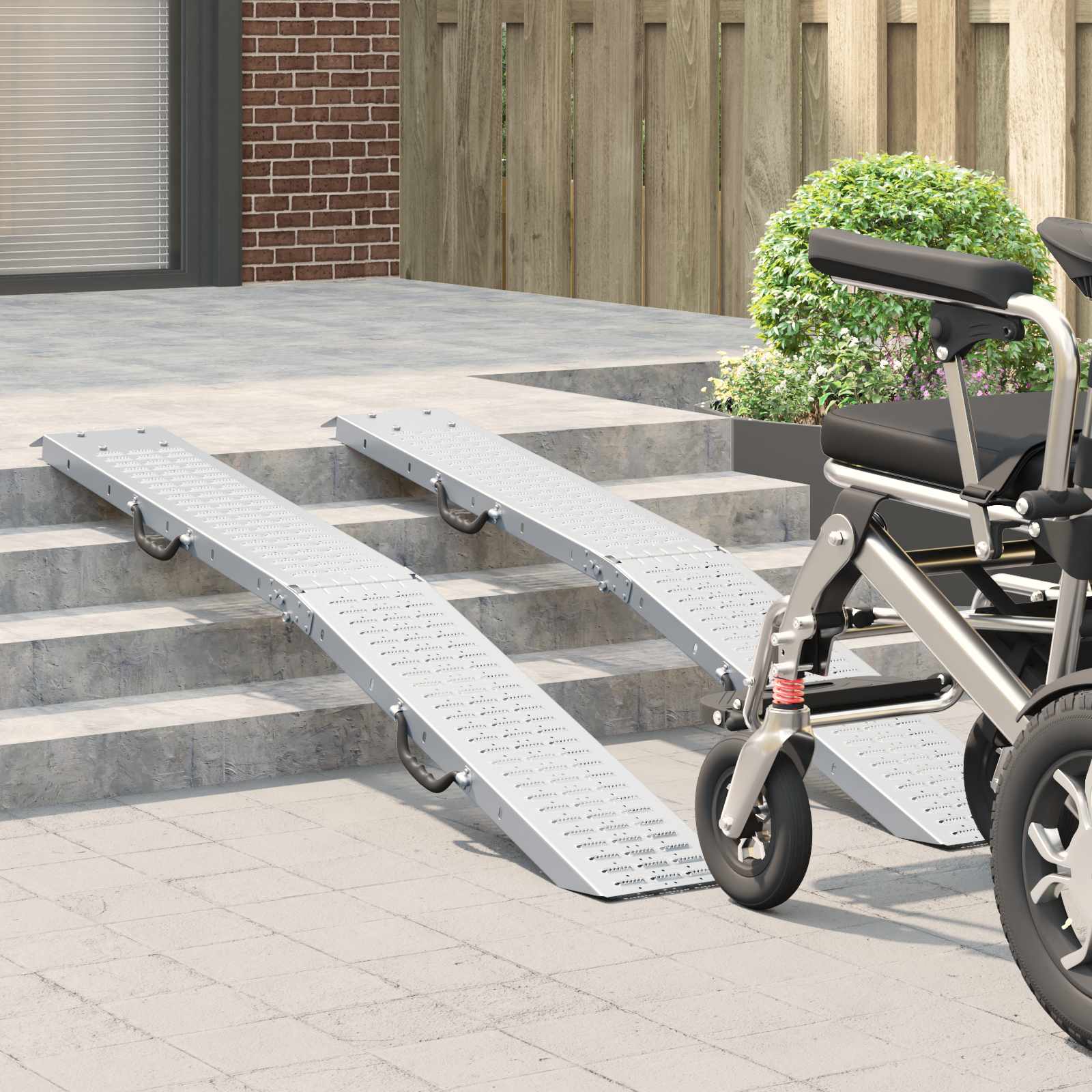 Faltbare Rampe 200kg pro Rampe 2 pcs Silber 166 x 23 x 4,5 cm
