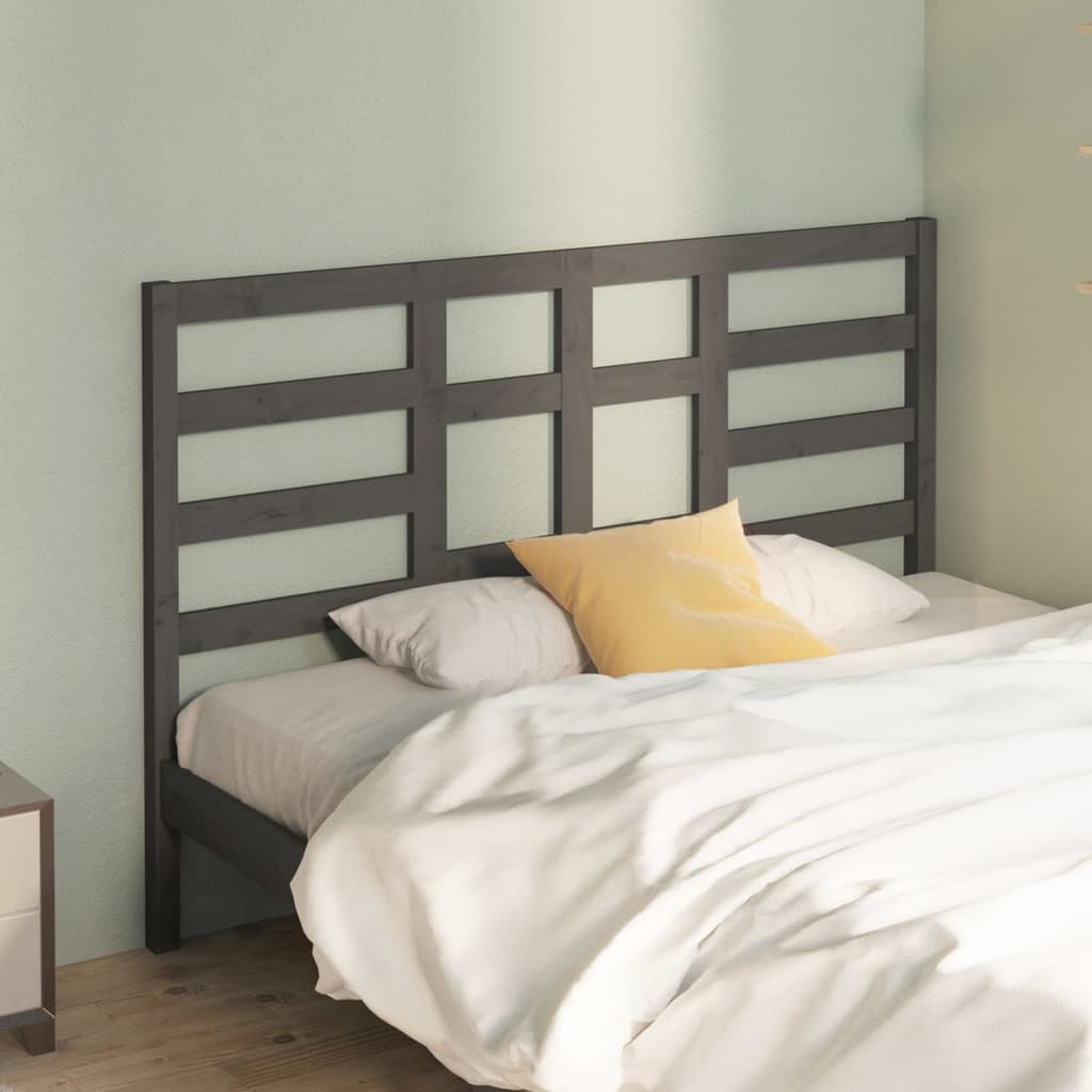Bett-Kopfteil Grau 81x4x104 cm Massivholz Kiefer