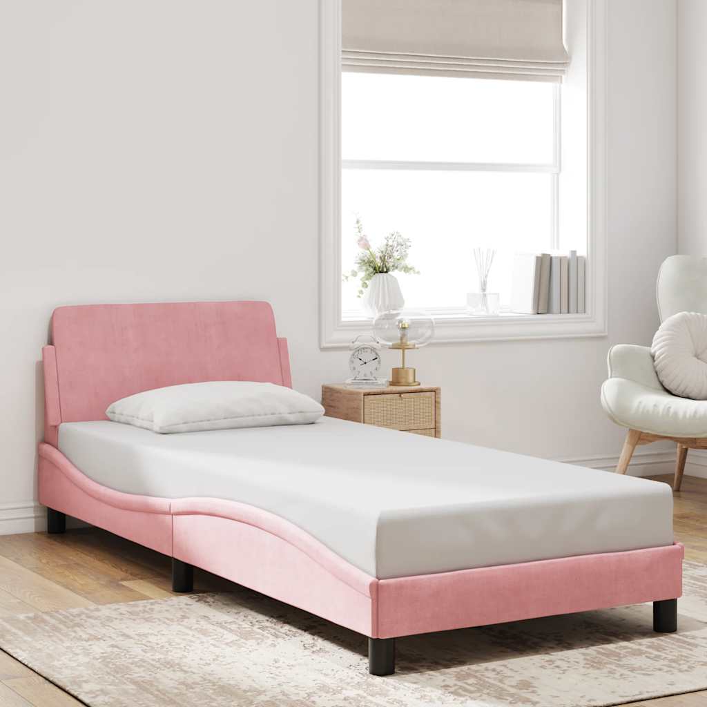 Bettgestell "Dover" Hellgrau 80x200 cm Samt