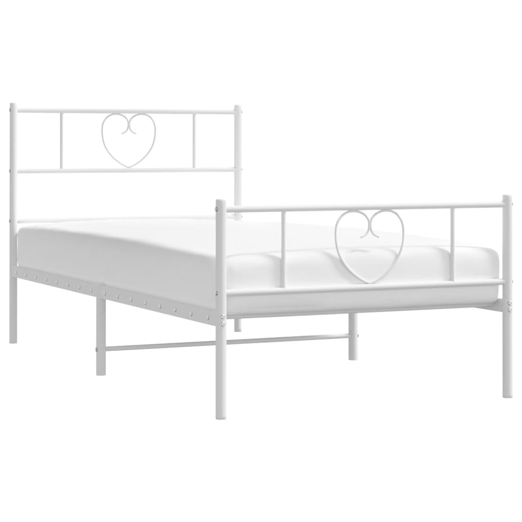 Bettgestell mit Kopfteil Metall Schwarz 100x190 cm