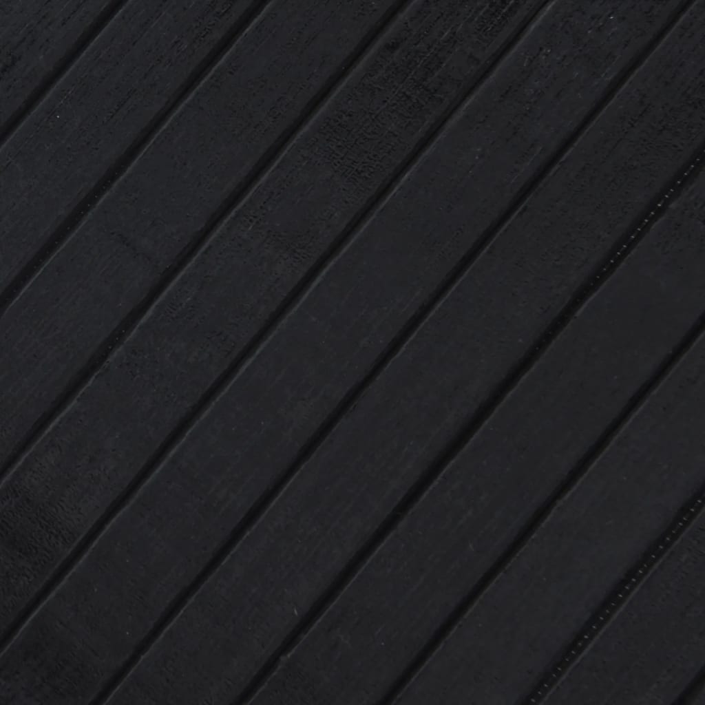 Teppich Rund Schwarz 60 cm Bambus