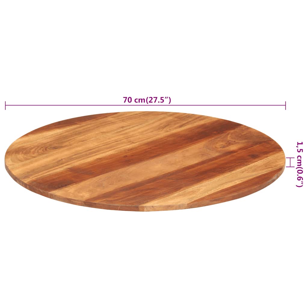 Tischplatte Massivholz Akazie Rund 15-16 mm 40 cm