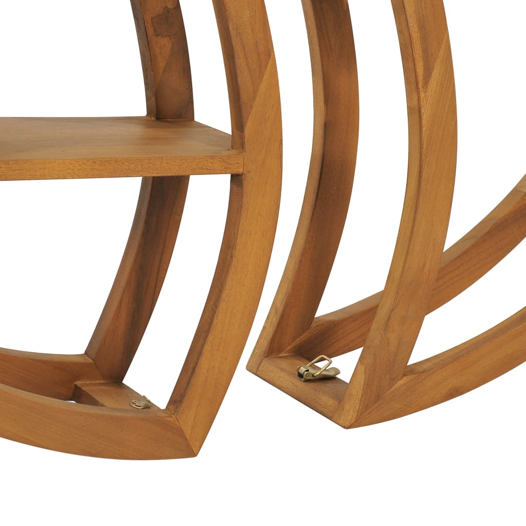 Wandregal Yin und Yang 80x17,5x80 cm Teak Massivholz