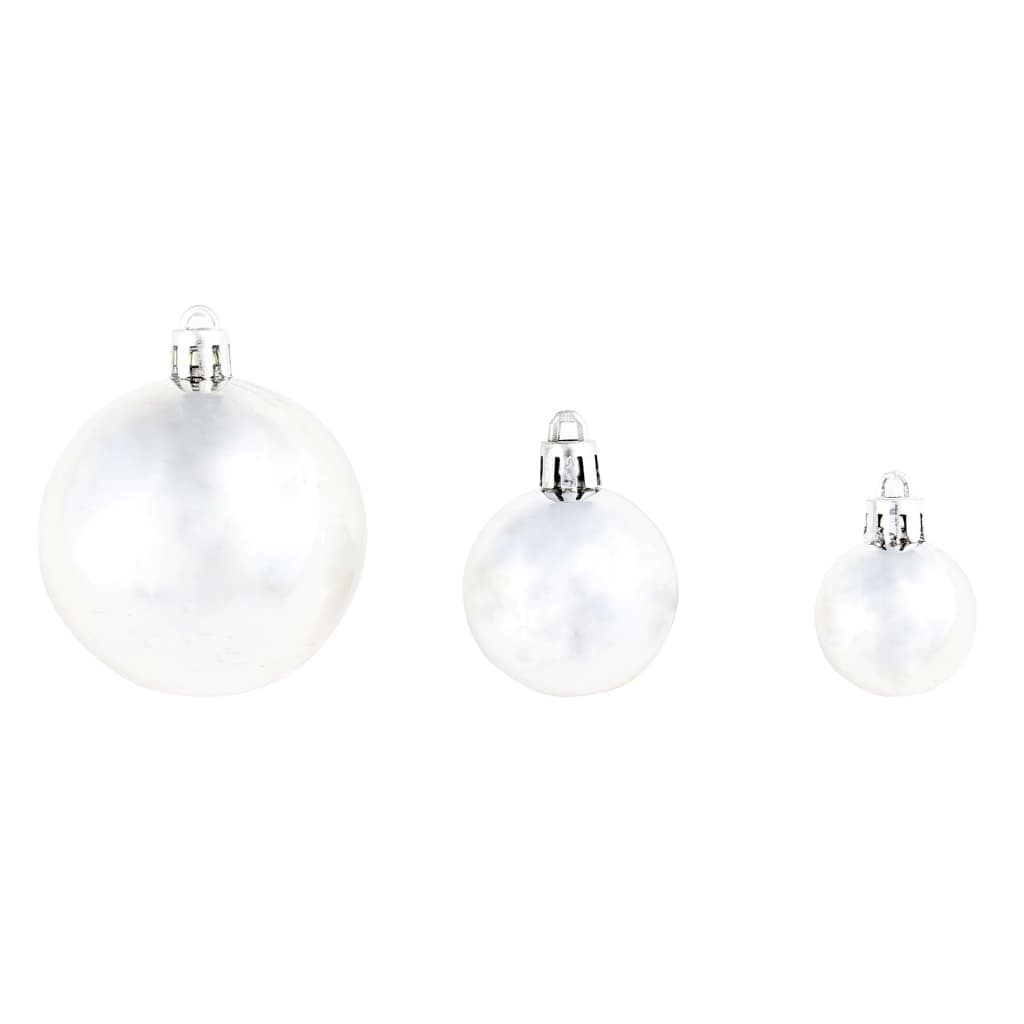 100-tlg. Weihnachtskugel-Set Weiß
