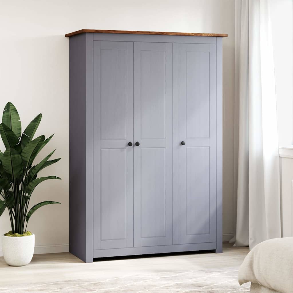 Kleiderschrank 3-Türig 118×50×171,5 cm Kiefer Panama Serie