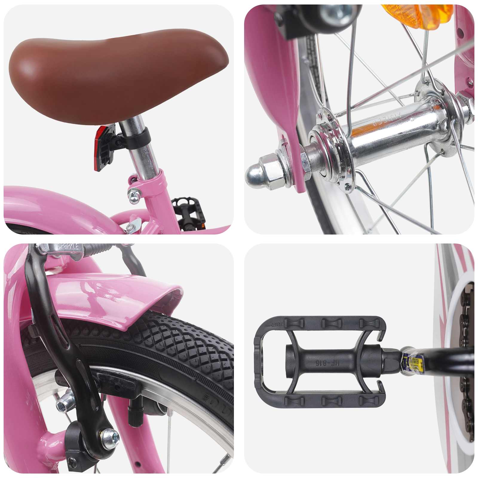 Kinderfahrrad 12 Zoll für 2-4 Jahre alt Hellrosa