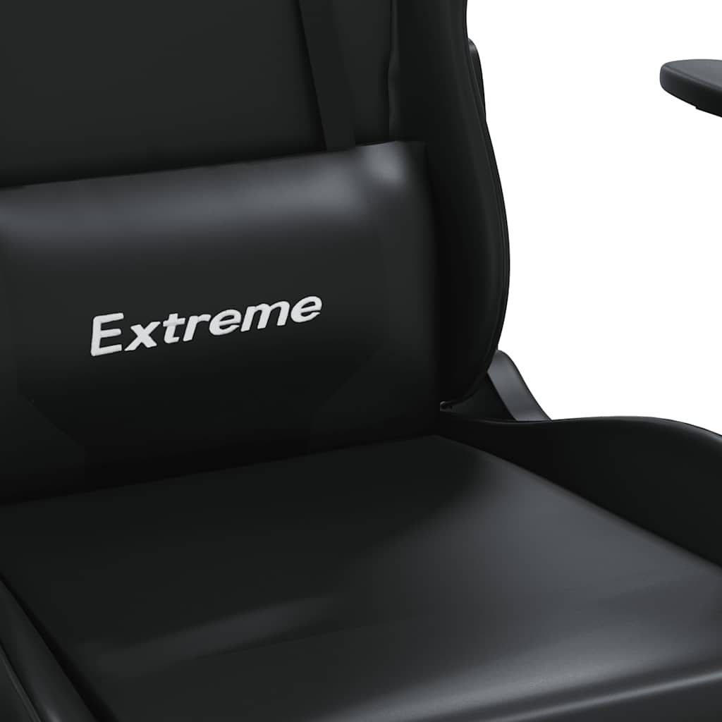 Gaming-Stuhl mit Massagefunktion Schwarz und Blau Kunstleder