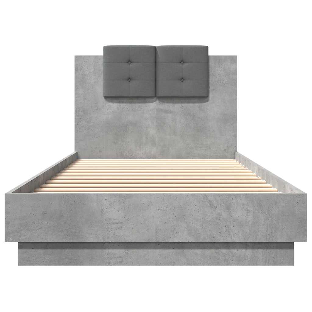 Bettgestell mit Kopfteil Grau Sonoma 180x200 cm Holzwerkstoff