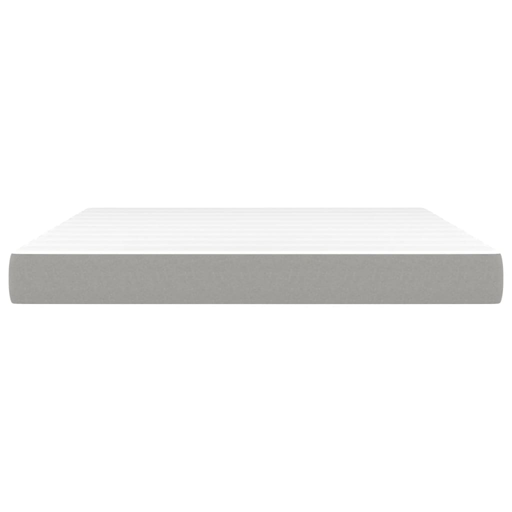 Taschenfederkernmatratze Mittel Hellgrau 100x203x20 cm Stoff