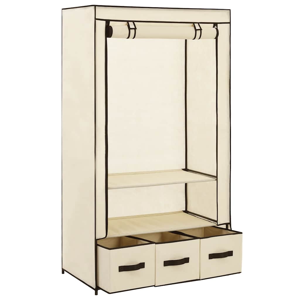 Kleiderschrank Schwarz 87 x 49 x 159 cm Stoff