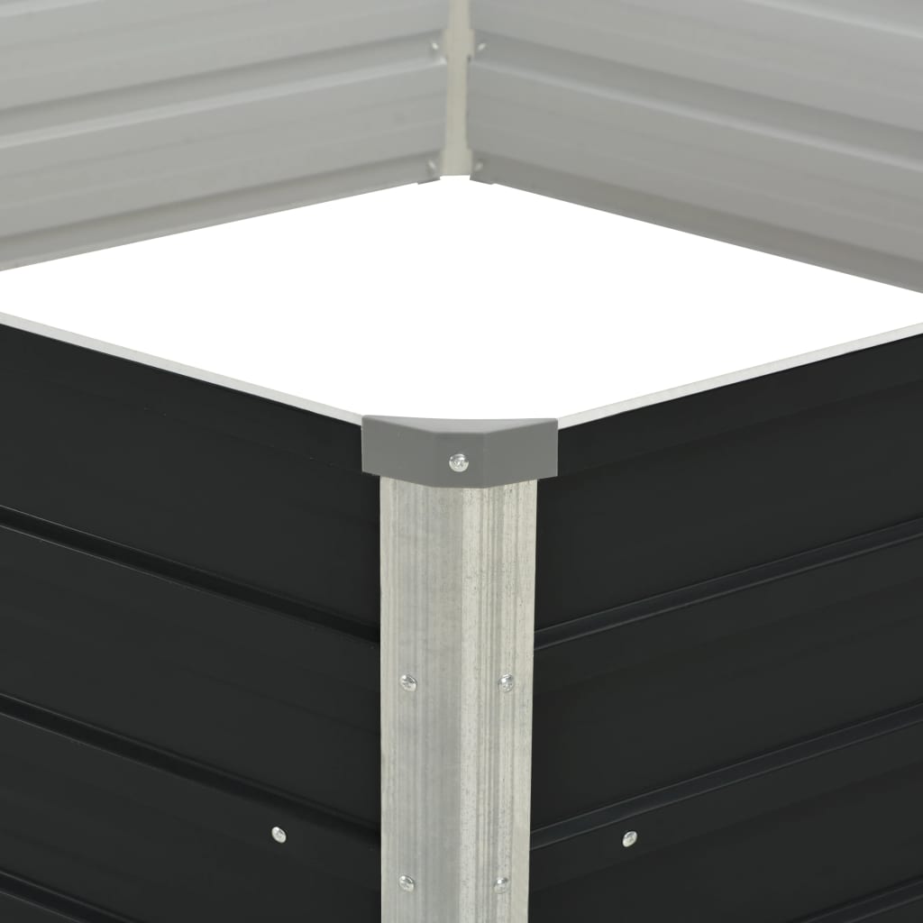 Garten-Hochbeet 129x45 cm Verzinkter Stahl Silber