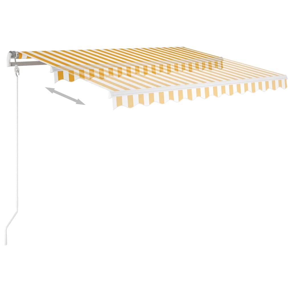 Markise Manuell Einziehbar mit Pfosten 3x2,5 m Creme