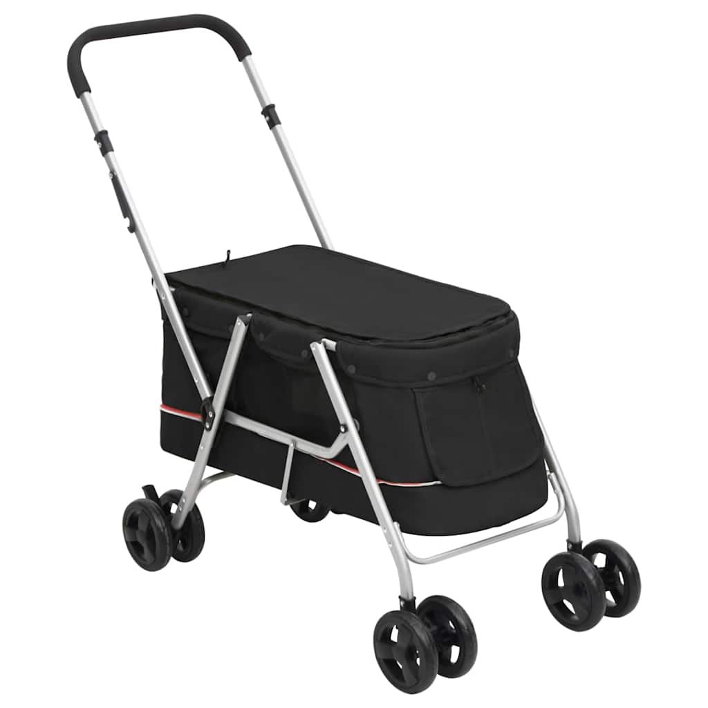 Hundewagen Faltbar Grau 100x49x96 cm Leinenstoff