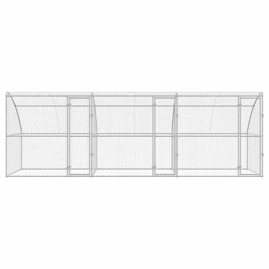 Hundekäfig 2 pcs Silber 4 x 2 x 2 m Verzinkter Stahl