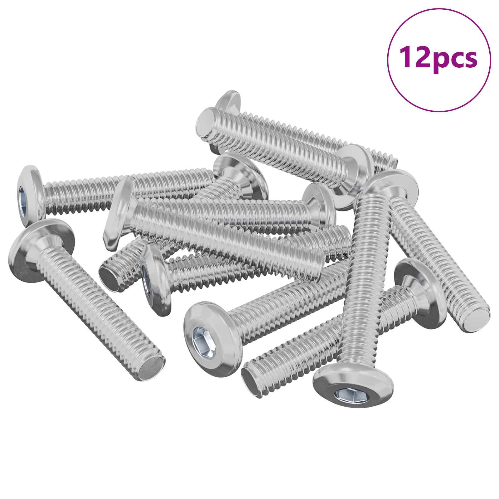 Kopf-Sicherungsschraube 2 pcs Silber M6 x 15 mm Stahl