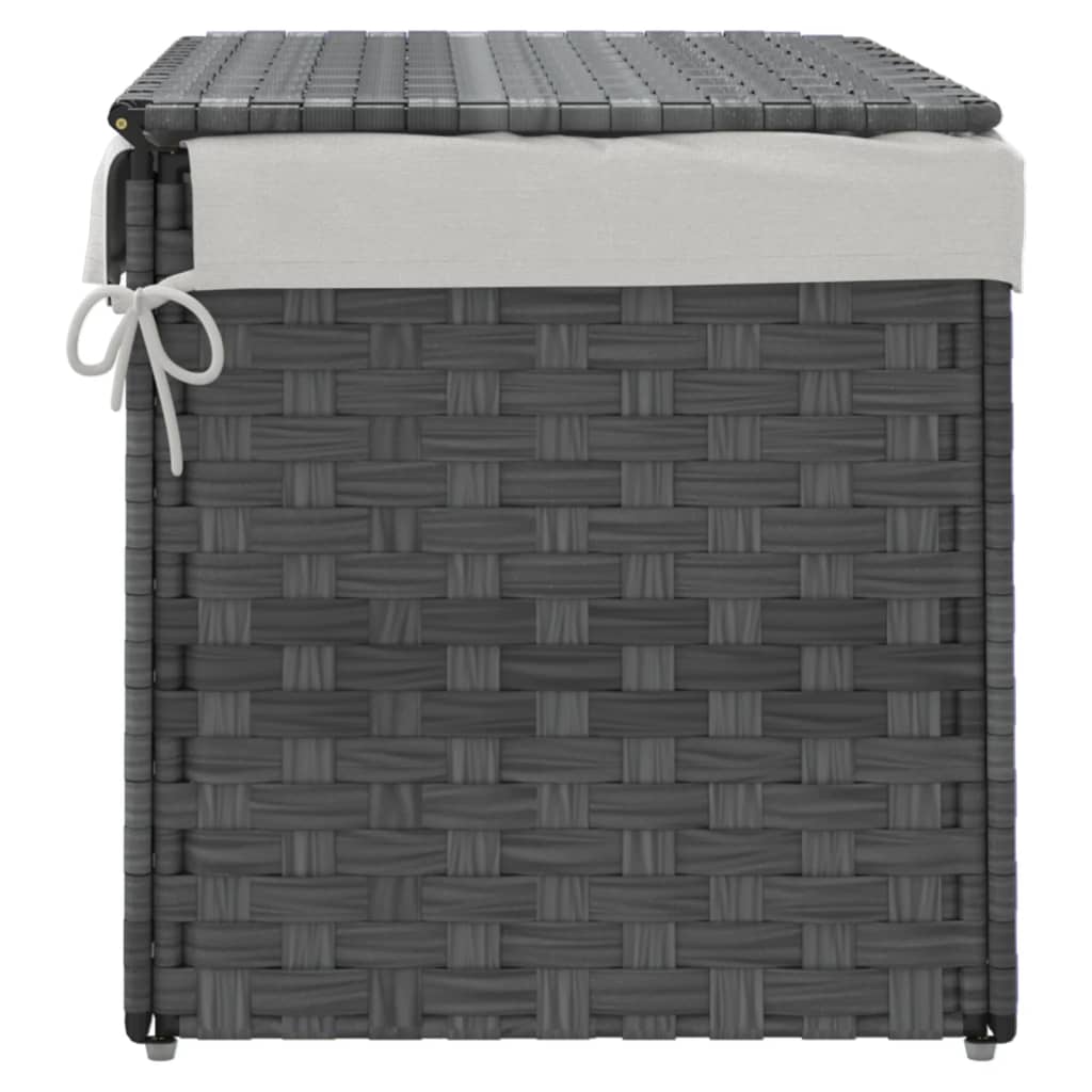 Wäschekorb mit Deckel 55,5x35x34 cm Poly Rattan