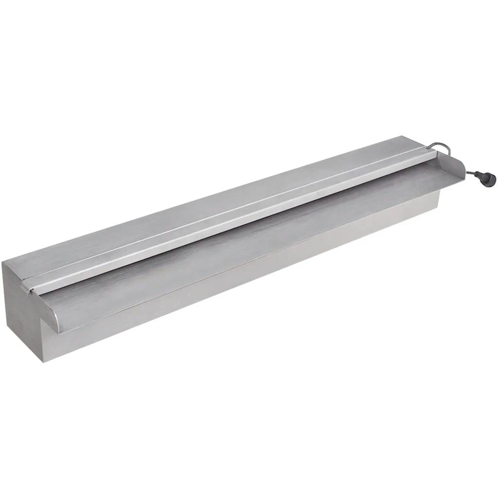 Pool-Wasserfall mit LEDs Edelstahl 110 cm