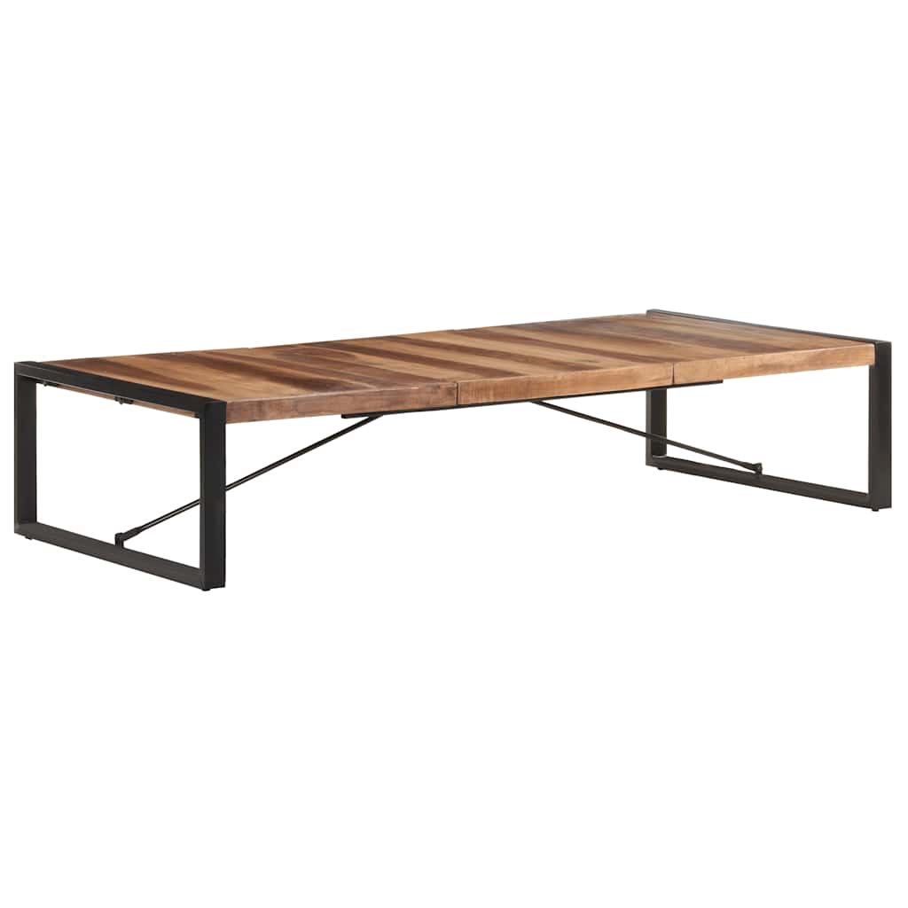 Couchtisch 140x140x40 cm Raues Mangoholz