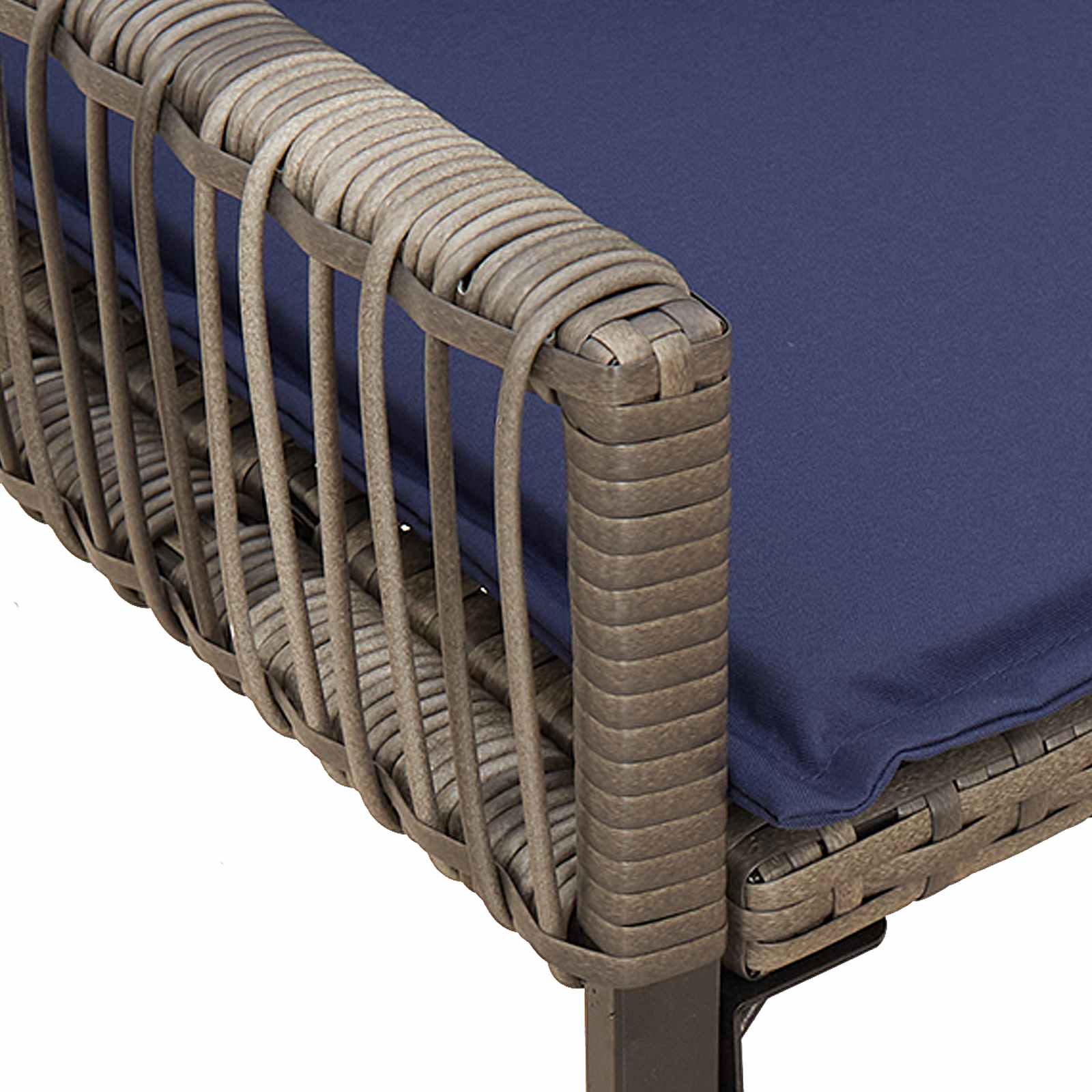 Bank Outdoor mit Kissen 4 pcs Schwarz und Cremeweiß Poly-Rattan