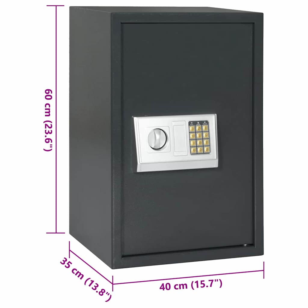 Digitaler Safe mit Schloss Dunkelgrau 23 x 17 x 17 cm Stahl