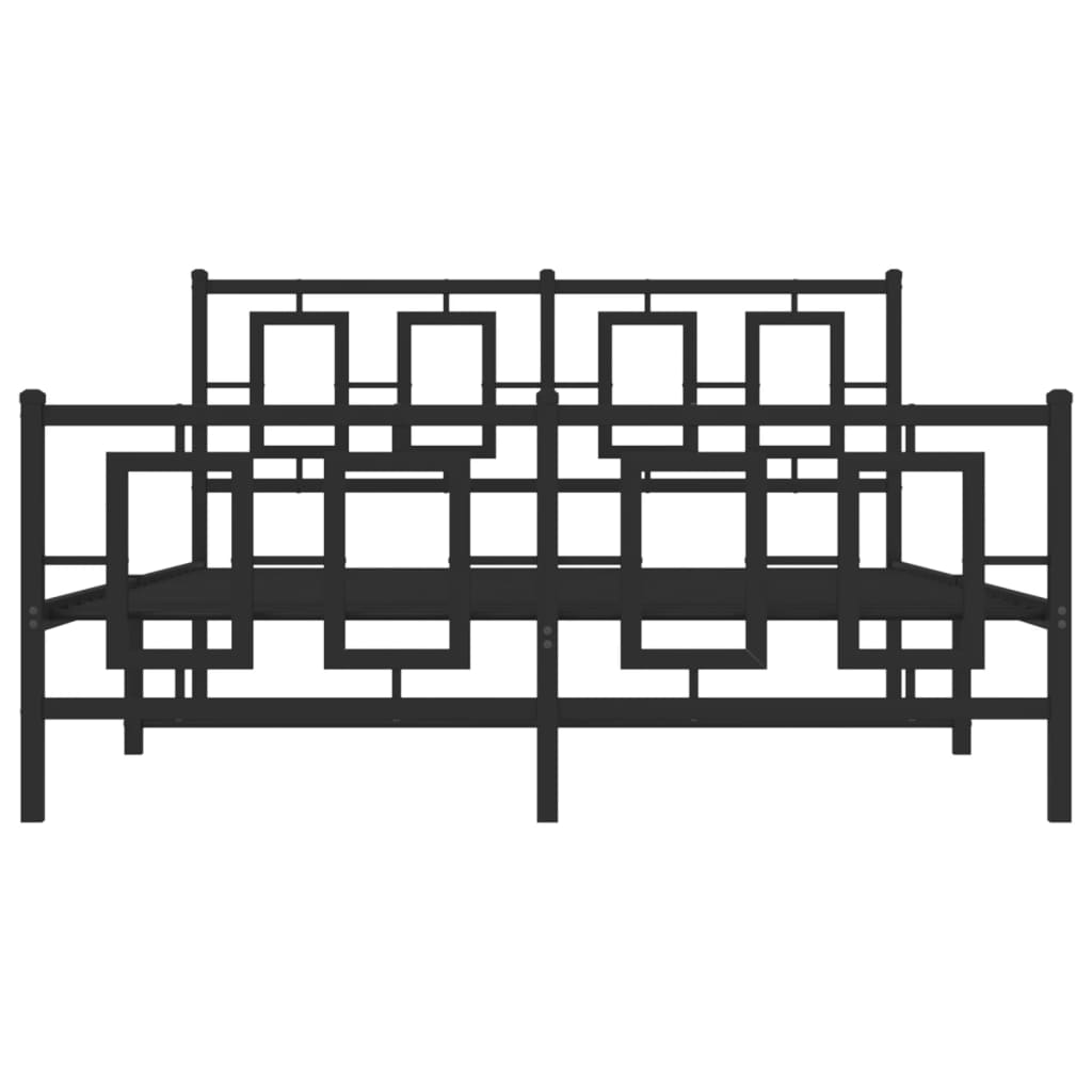 Bettgestell mit Kopf- und Fußteil Metall Weiß 180x200 cm