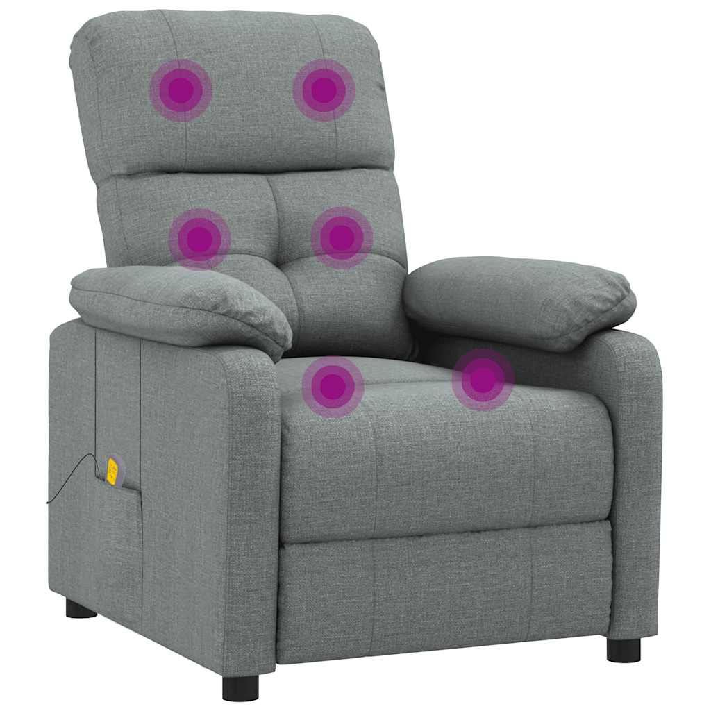 Massagesessel Hellgrau Stoff