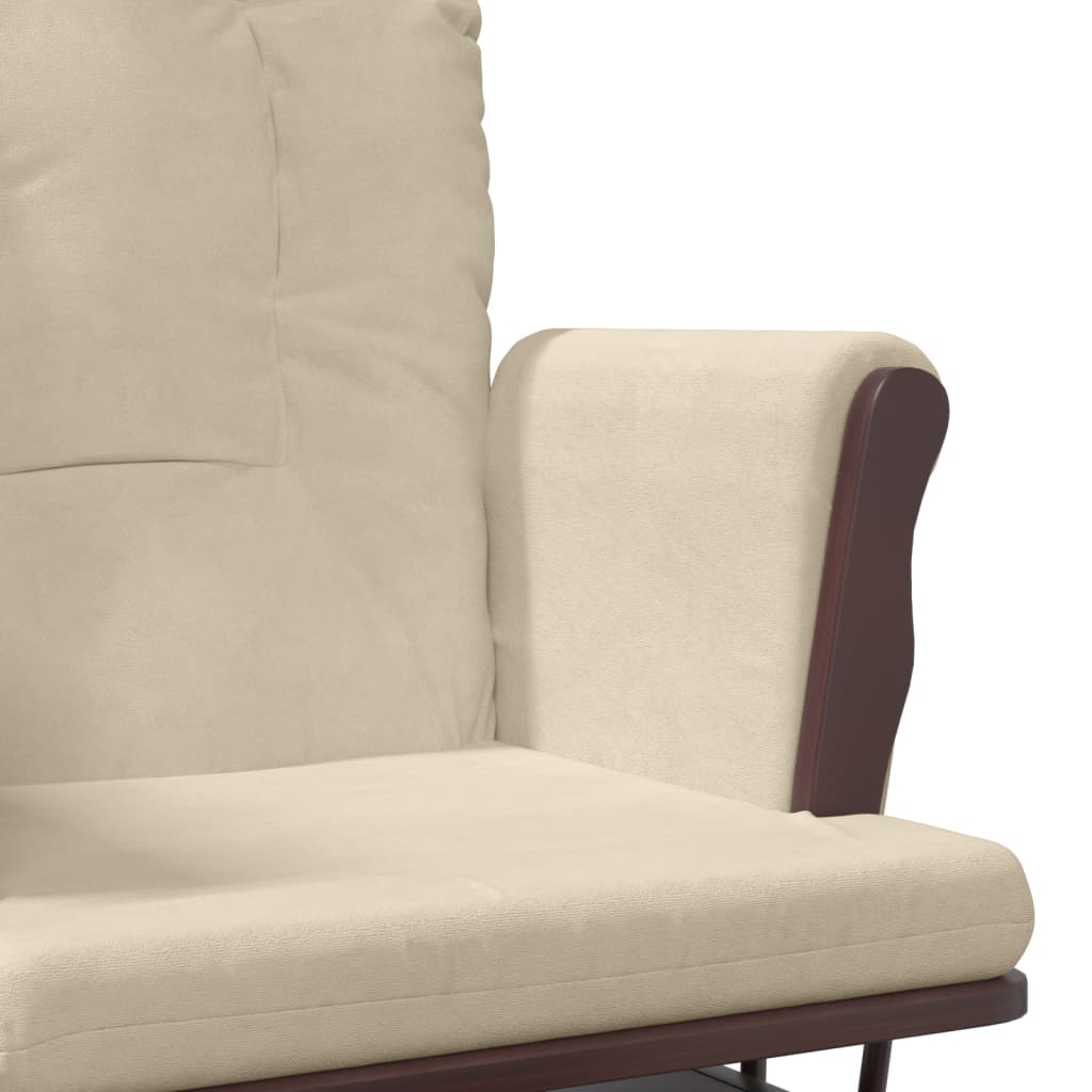 Schaukelsessel mit Hocker Gleitend Dunkelgrau Stoff