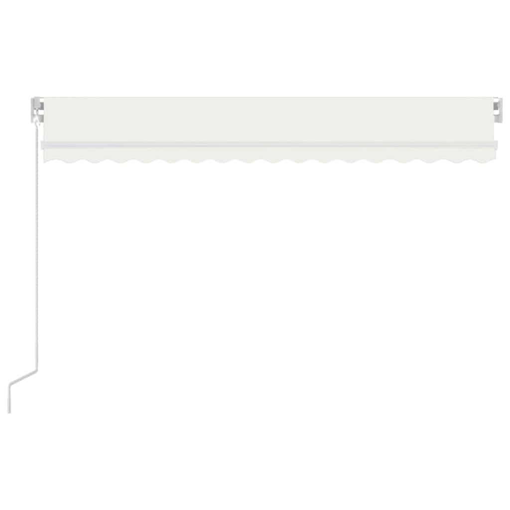 Markise Manuell Einziehbar mit LED 300x250 cm Blau und Weiß