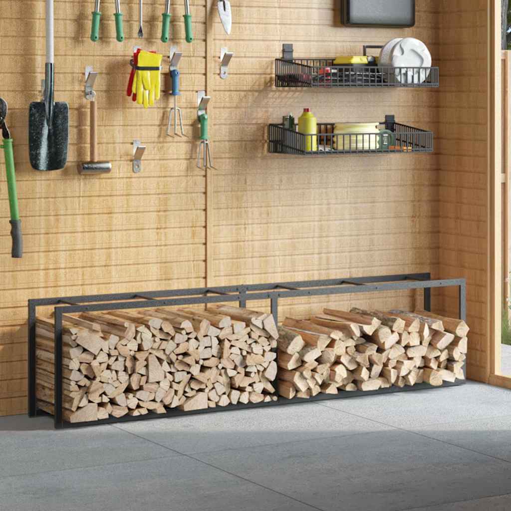 Brennholzregal Schwarz 55x30x61 cm Stahl