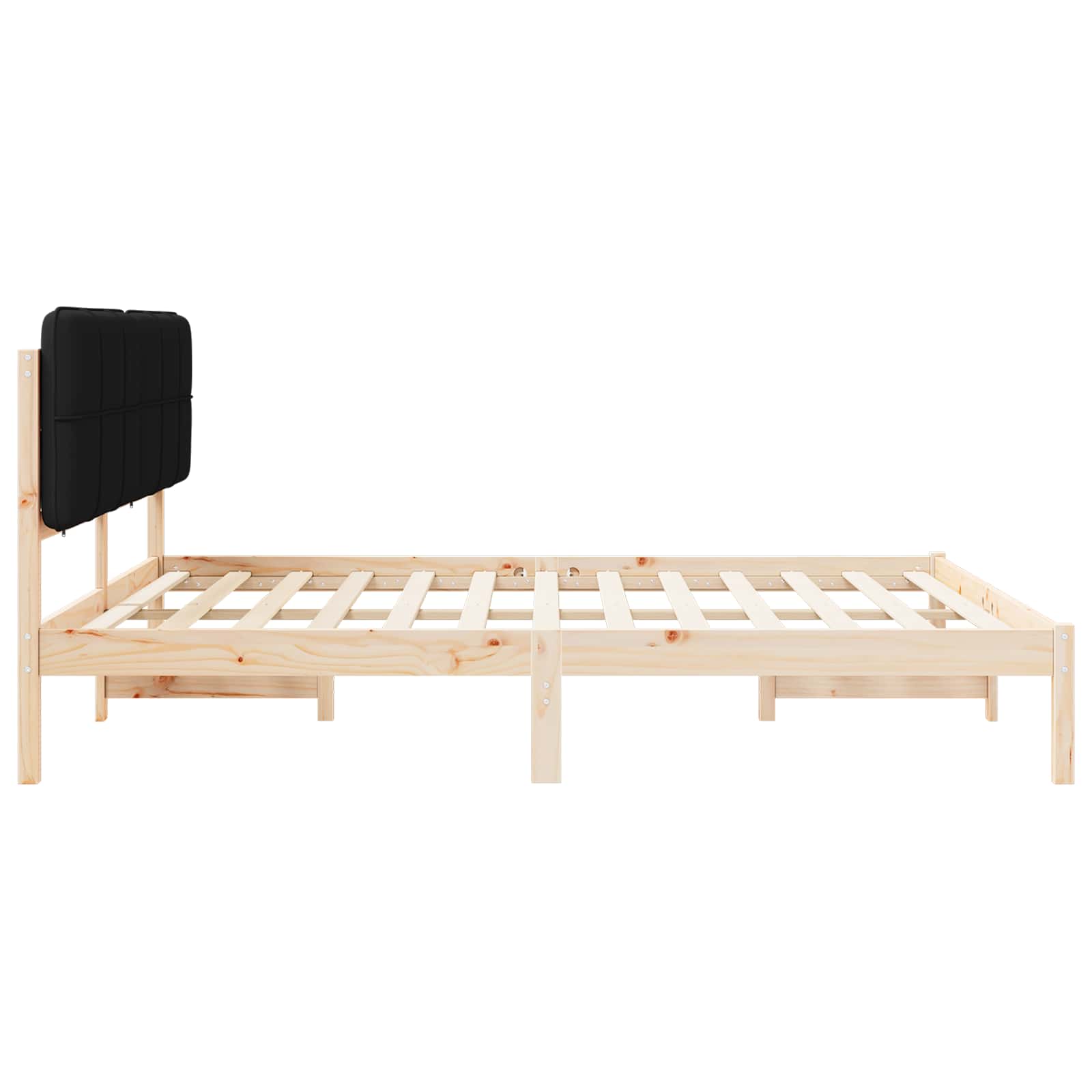 Bettgestell mit gepolstertem Kopfteil Hellgrau 200 x 200 cm