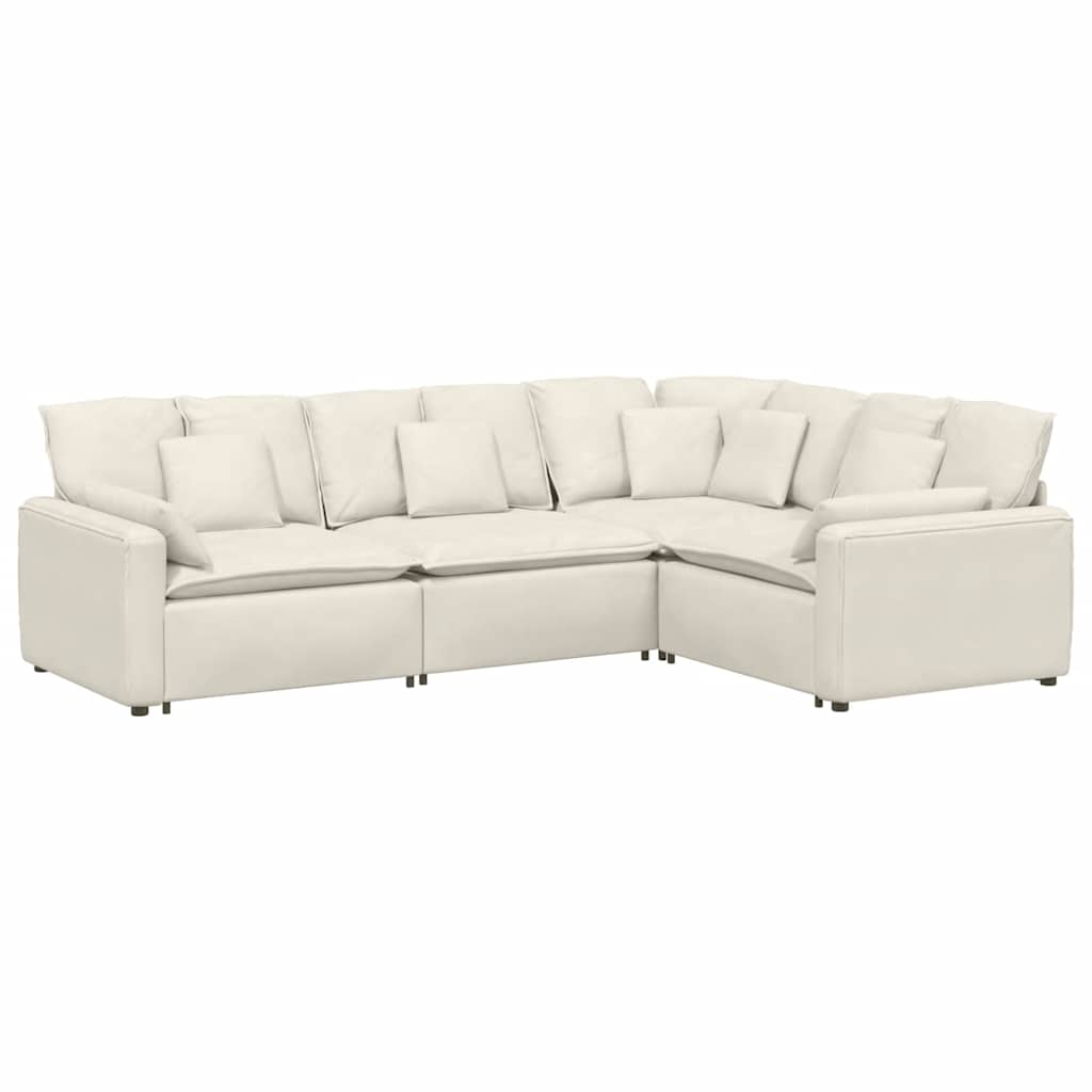 Modulares Sofa mit Kissen Samt Blau